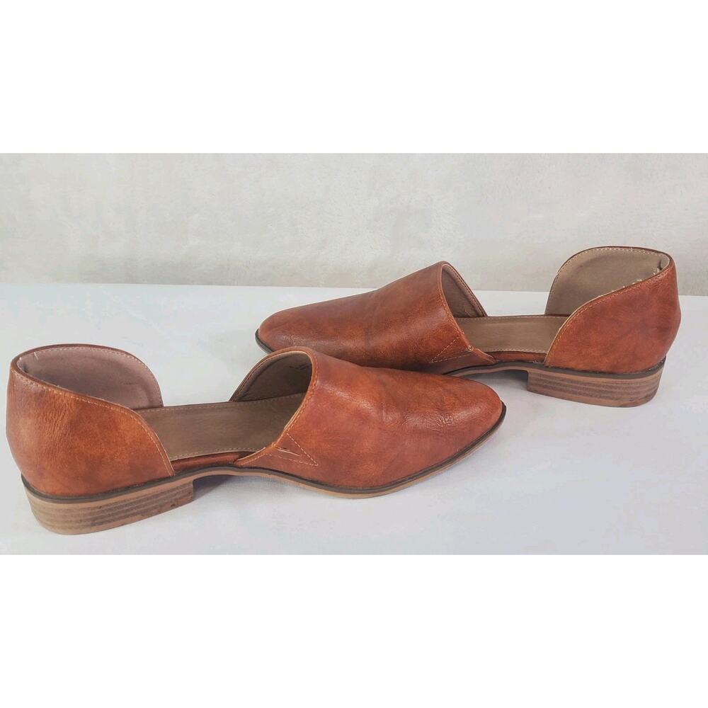 Catherine Malandrino Alaney Tan D'Orsay Flats Women's 9.5 Pointed Toe Slip On - Picture 5 of 8